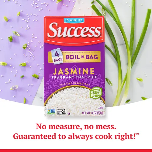 Success Boil-in-Bag Rice, Aromatic Jasmine Rice, 14 oz, 4 Bags thumbnail 3