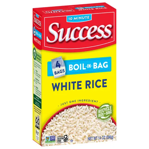 Success Boil-in-Bag Rice, Precooked White Rice, 14 oz, 4 Bags