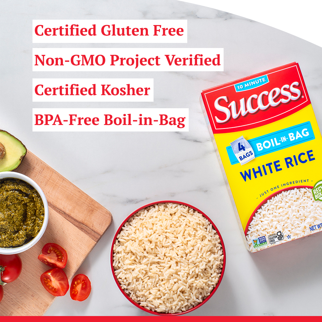 Success Boil-in-Bag Rice, Precooked White Rice, 14 oz, 4 Bags thumbnail 4