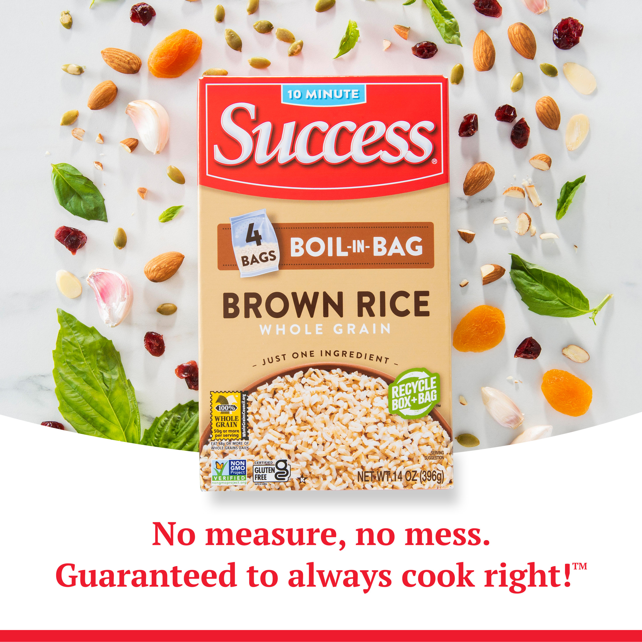 Success Boil-in-Bag Rice, Precooked Brown Rice, Gluten Free, Non-GMO, 4 Bags per Box thumbnail 3