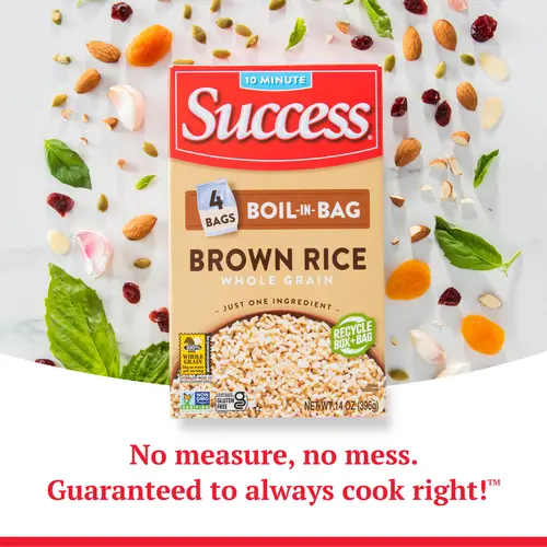 Success Boil-in-Bag Rice, Precooked Brown Rice, Gluten Free, Non-GMO, 4 Bags per Box thumbnail 3