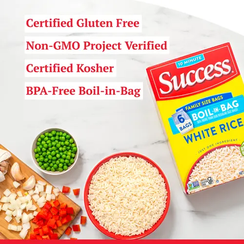 Success Boil-in-Bag Rice, Precooked Long Grain White Rice, Gluten Free, 32 oz, 6 Count thumbnail 4