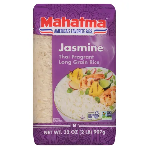 Mahatma Jasmine Thai Fragrant Long Grain Rice, Gluten Free, 32 oz (2 lbs) (907 Grams)