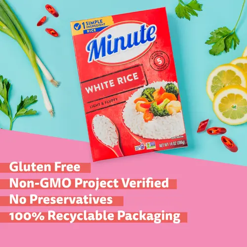 Minute Instant White Rice, Light and Fluffy, Gluten Free, 14 oz thumbnail 4