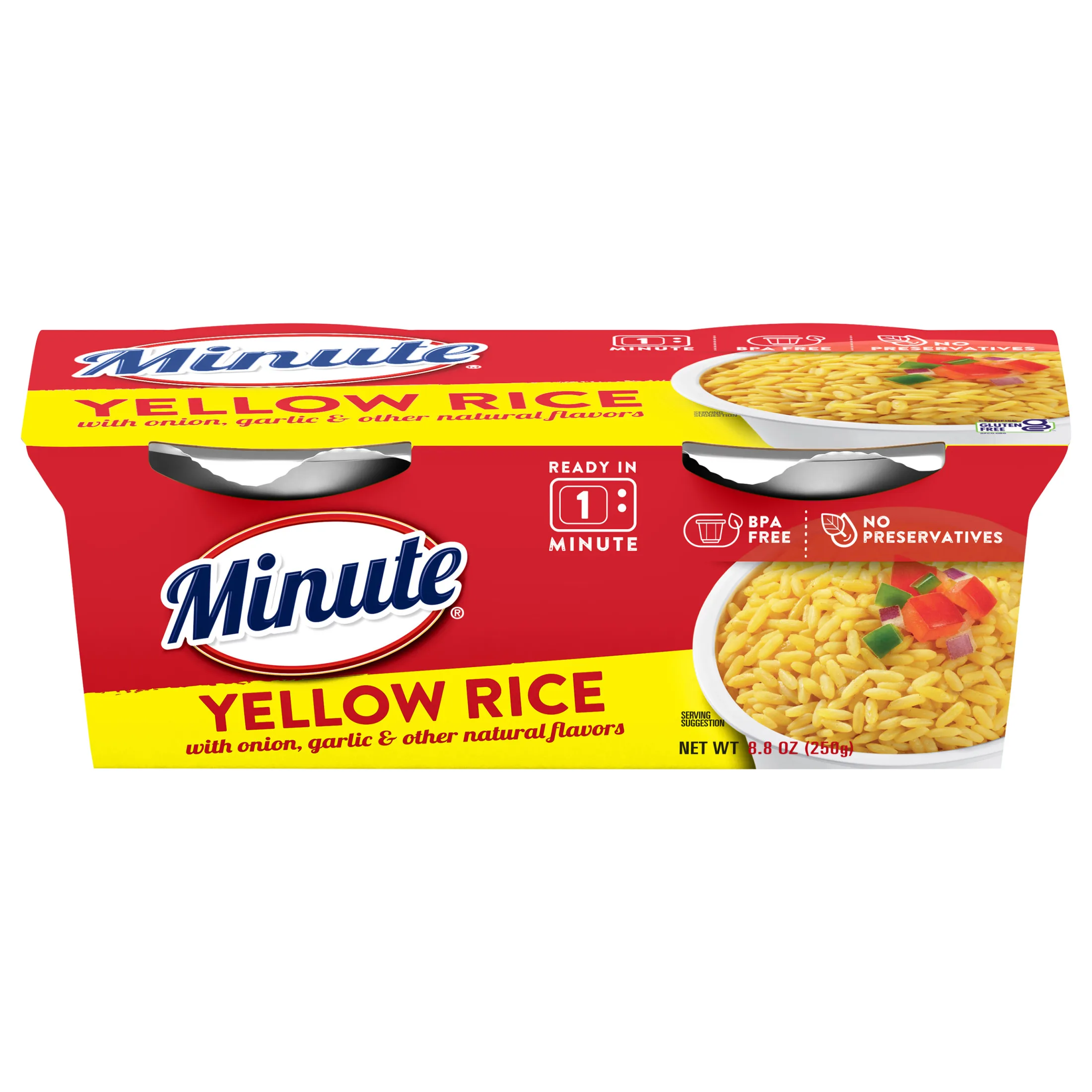 Minute Ready to Serve Yellow Rice, Naturally Flavored, 4.4 oz, 2 Cups