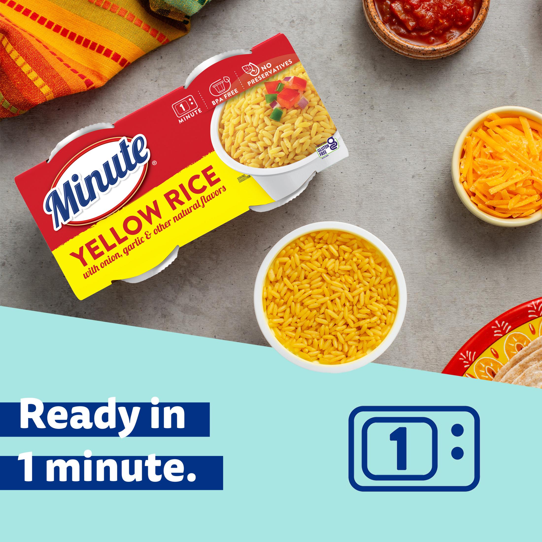 Minute Ready to Serve Yellow Rice, Naturally Flavored, 4.4 oz, 2 Cups thumbnail 3