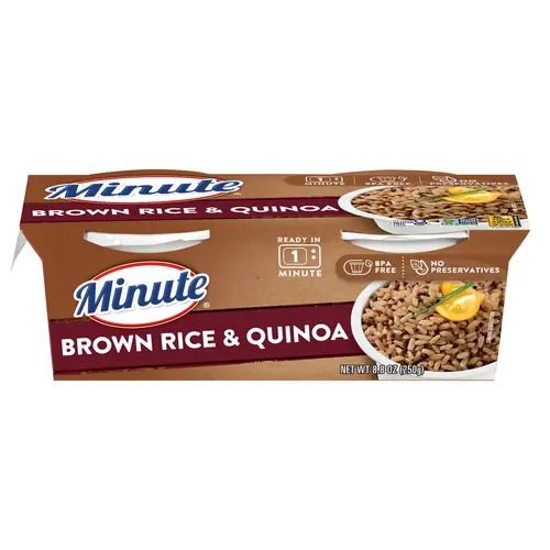 Minute Brown Rice and Quinoa, Gluten Free Microwaveable Rice and Quinoa Cups, 4.4 oz, 2 Ct