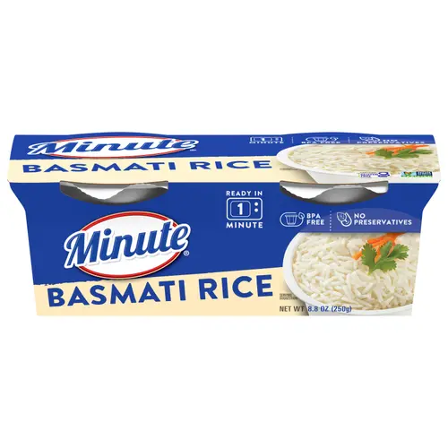 Minute Ready to Serve Basmati Rice, Quick and Easy Cups, Gluten Free, 8.8 oz, 2 Ct