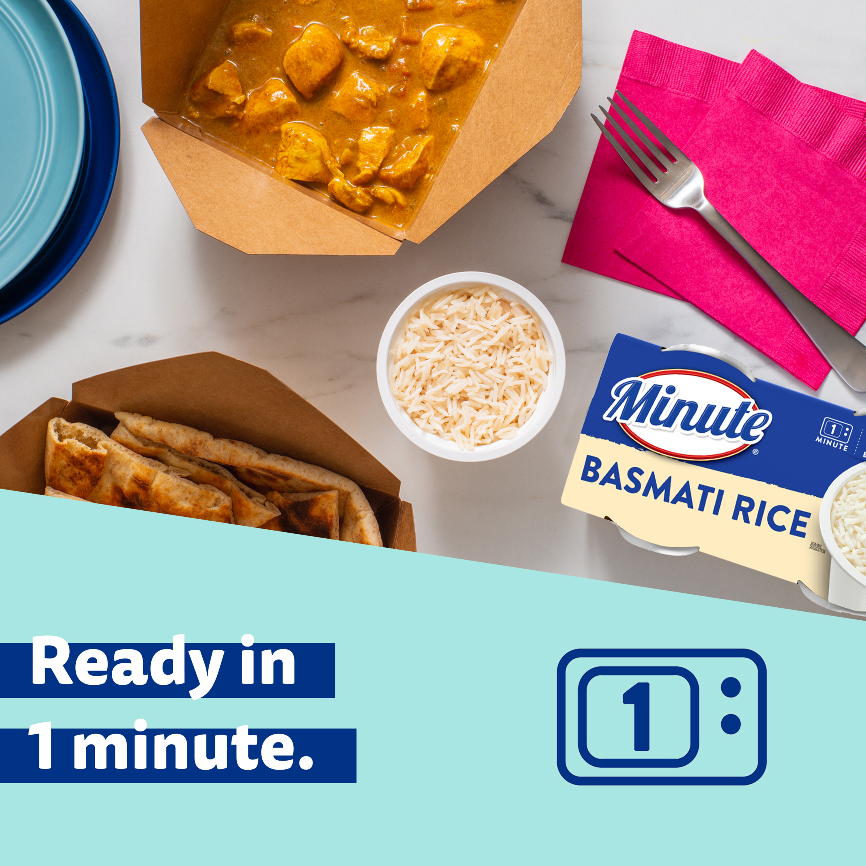 Minute Ready to Serve Basmati Rice, Quick and Easy Cups, Gluten Free, 8.8 oz, 2 Ct thumbnail 3
