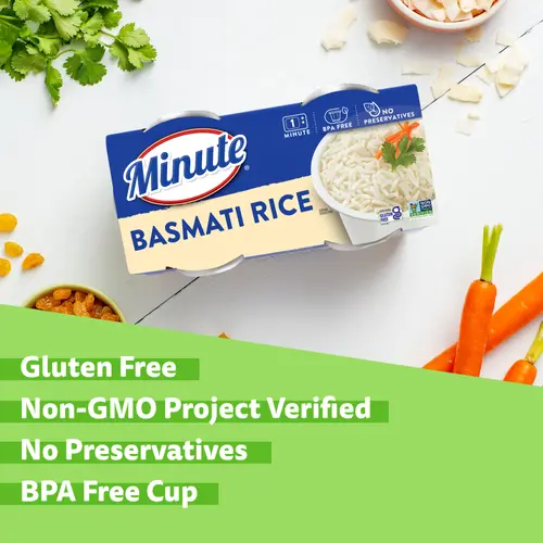 Minute Ready to Serve Basmati Rice, Quick and Easy Cups, Gluten Free, 8.8 oz, 2 Ct thumbnail 4