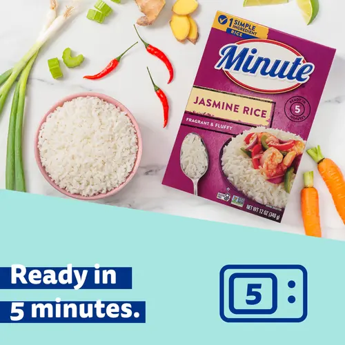 Minute Instant Jasmine Rice, Fragrant and Fluffy, Gluten Free, 12 oz thumbnail 3