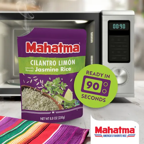 Mahatma Ready-to-Heat Cilantro Limon Jasmine Rice, Gluten Free, 8.8 oz Bag thumbnail 4