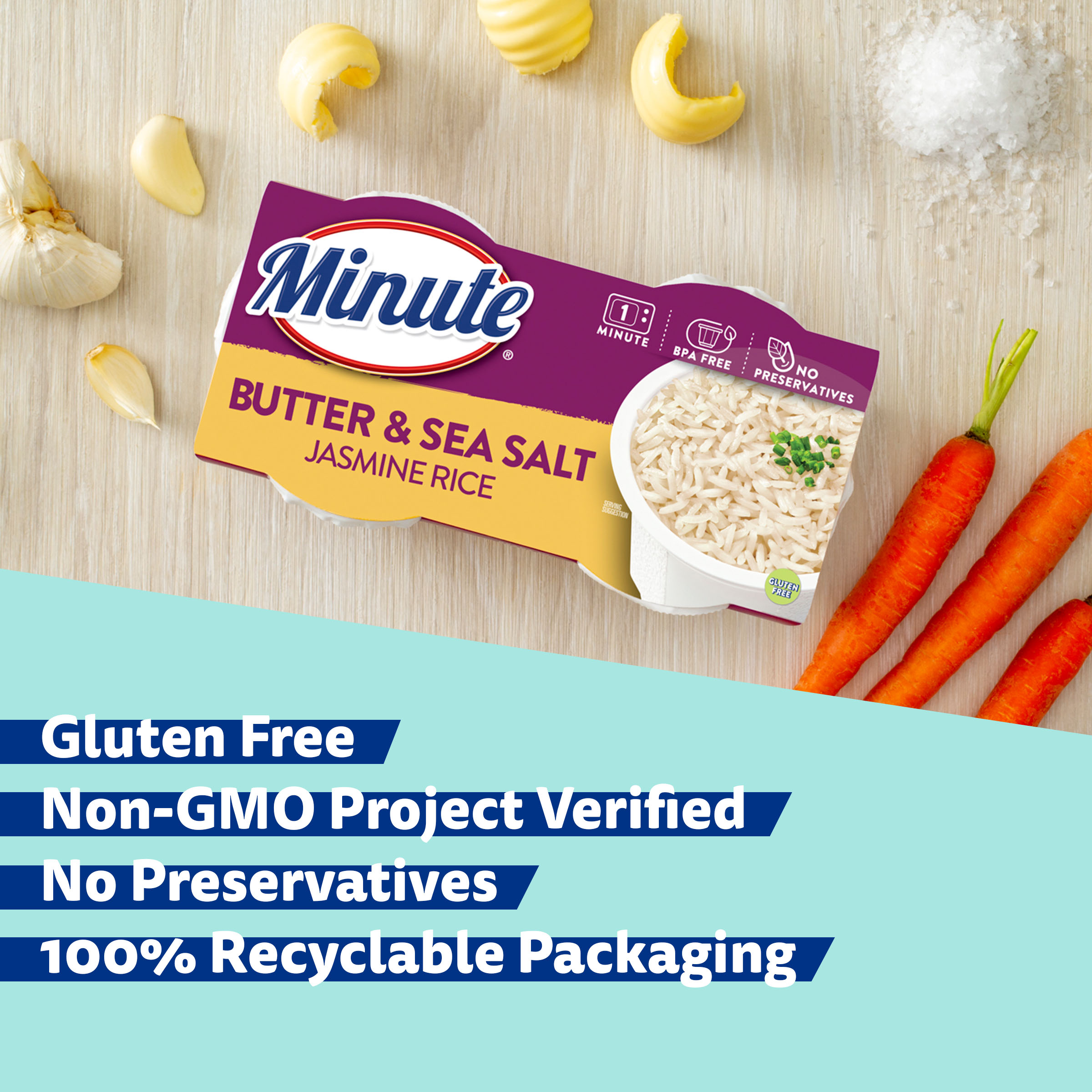 Minute RTS Butter & Sea Salt, Gluten Free, 8.8 oz, 2 Cups thumbnail 3