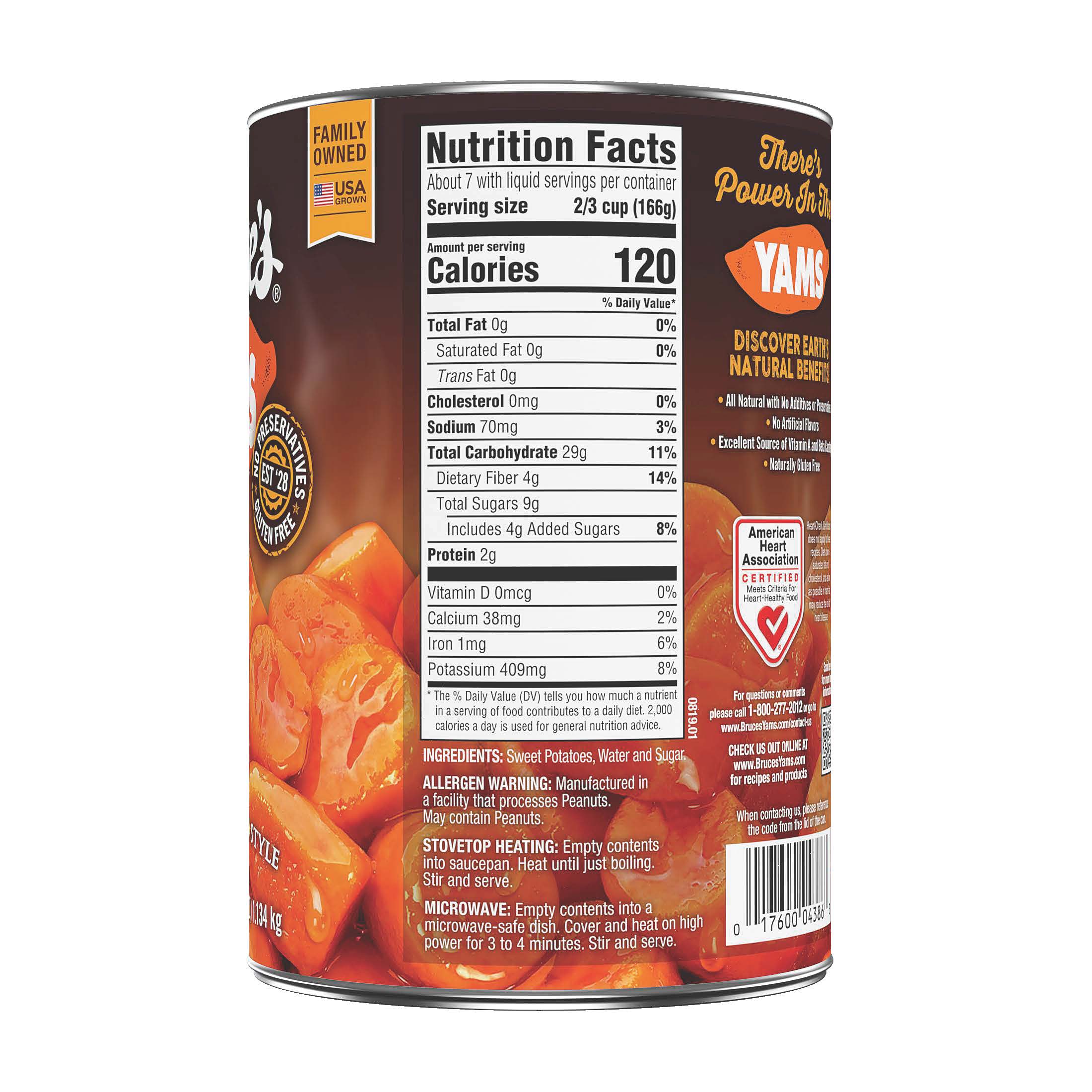 Bruce's Yams Cut Sweet Potatoes in Syrup, Canned Vegetables, 40 oz thumbnail 3