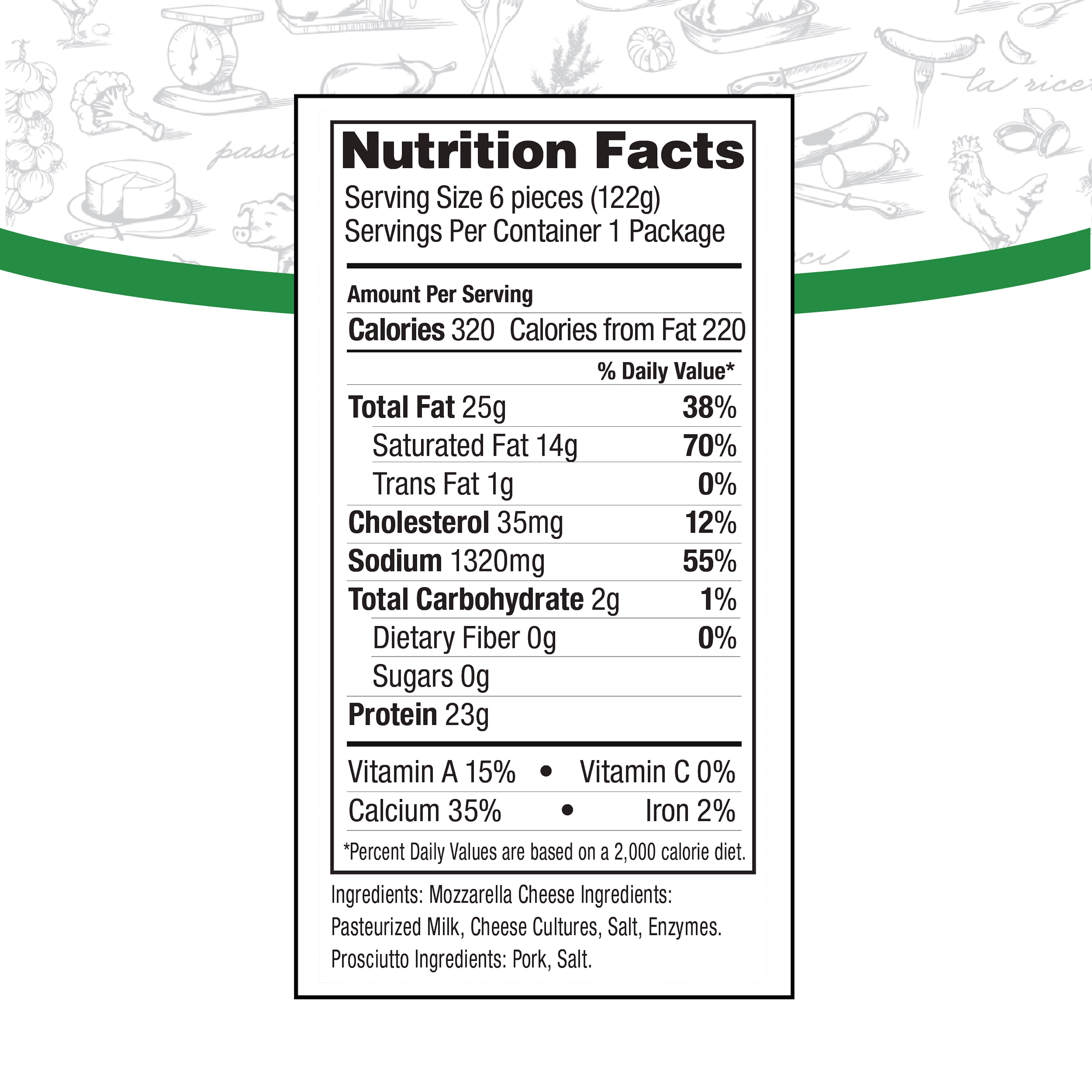 Fiorucci Prosciutto and Mozzarella Panino Tray, 4.3 oz, 6 Count thumbnail 3