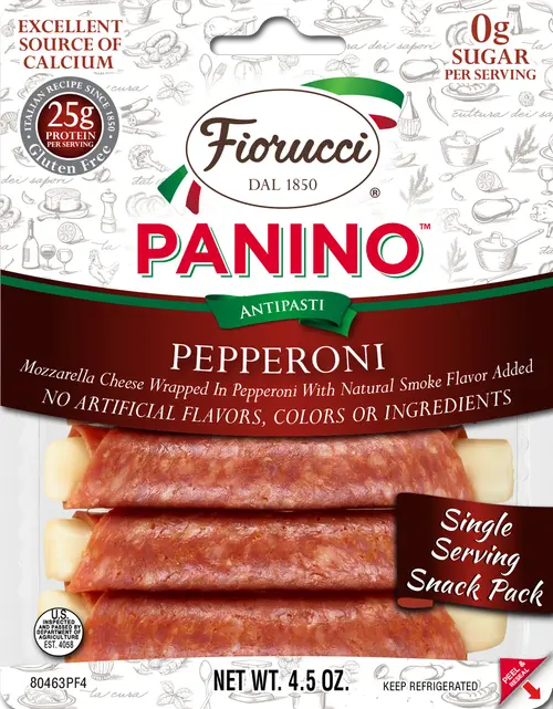 Fiorucci Pepperoni and Mozzarella Panino Tray, 4.5 oz., 6 Count