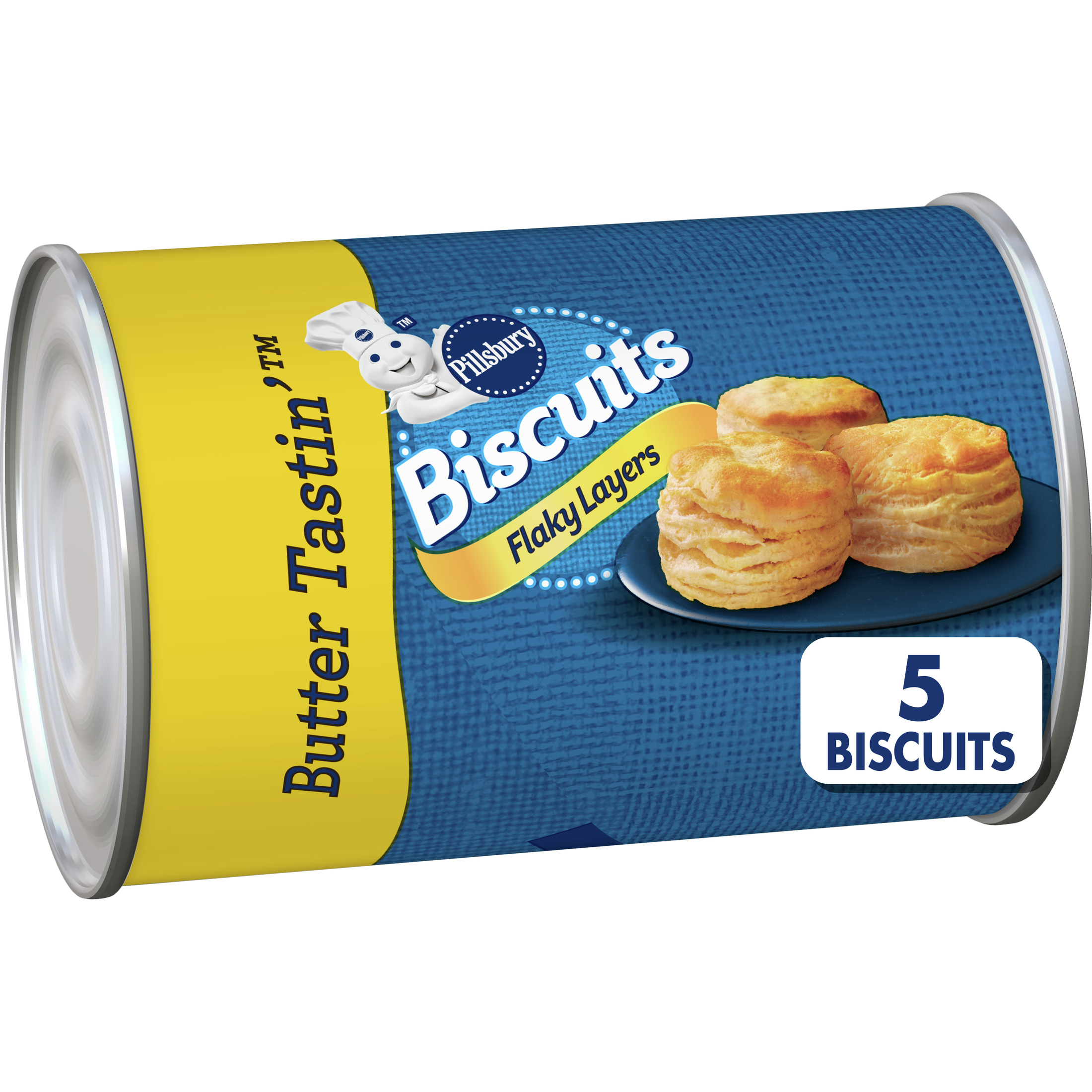 Pillsbury Flaky Layers Butter Tastin' Canned Biscuits, 5 Ct, 6 oz