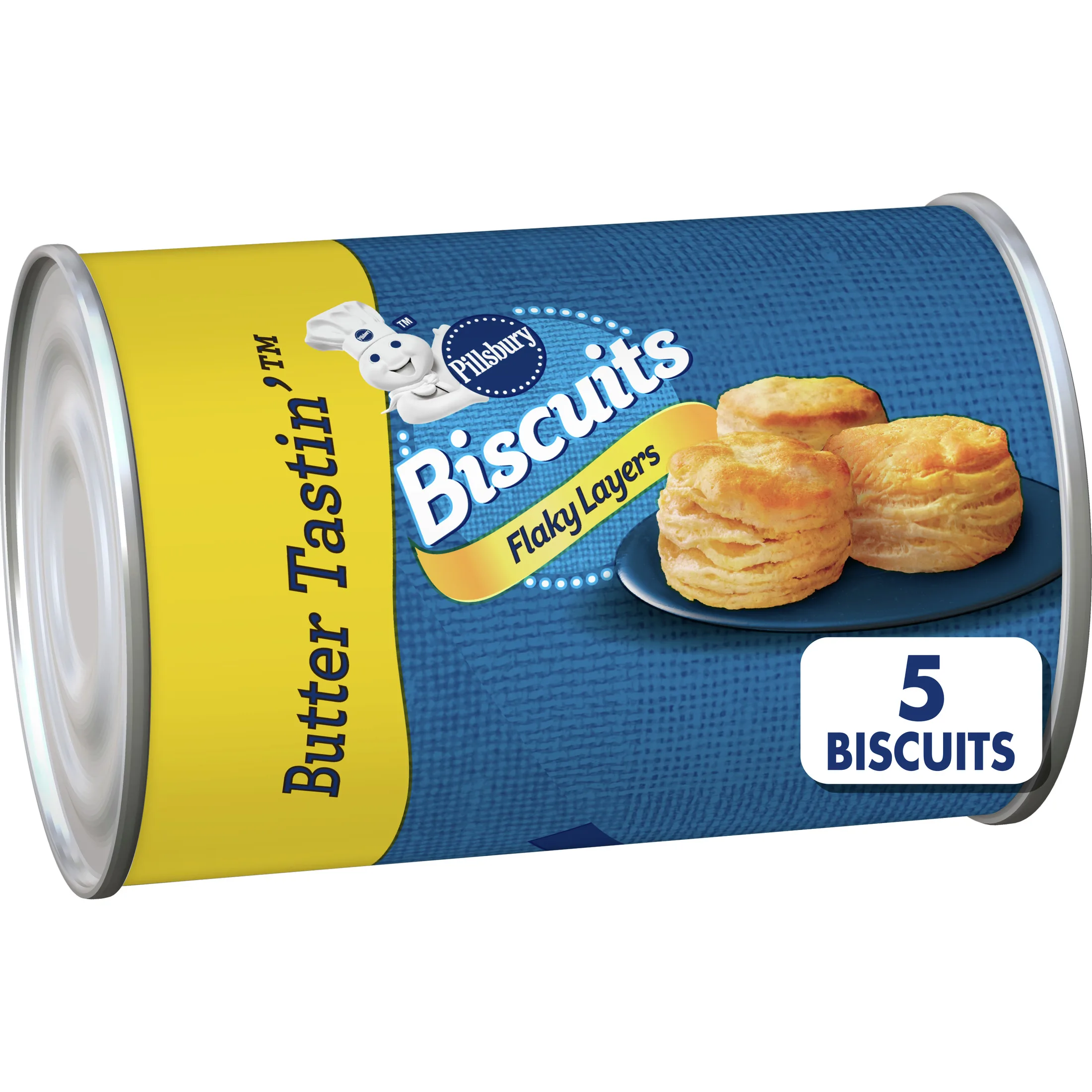 Pillsbury Flaky Layers Butter Tastin' Canned Biscuits, 5 Ct, 6 oz