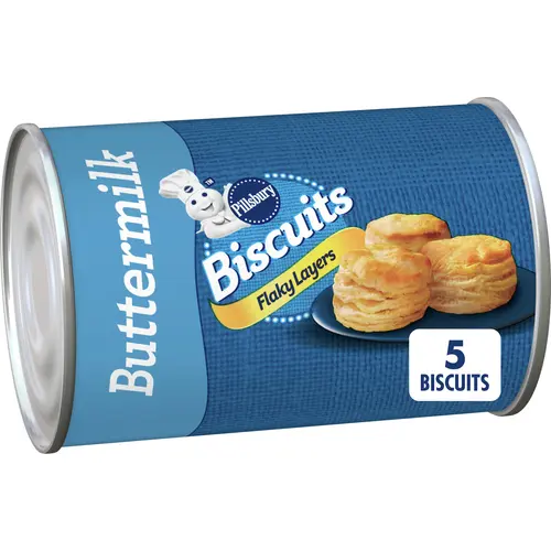 Pillsbury Flaky Layers Refrigerated Buttermilk Biscuits, 5 Ct, 6 oz