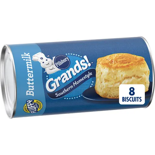 Pillsbury Grands! Southern Homestyle Buttermilk Refrigerated Biscuit Dough, 8 Ct, 16.3 oz thumbnail 2