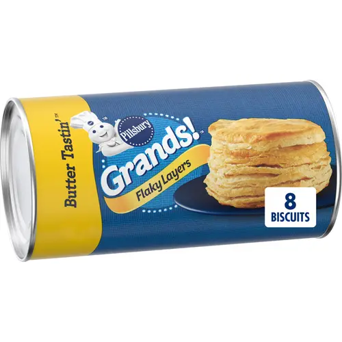 Pillsbury Grands! Flaky Layers Butter Tastin' Refrigerated Biscuit Dough, 8 Ct, 16.3 oz