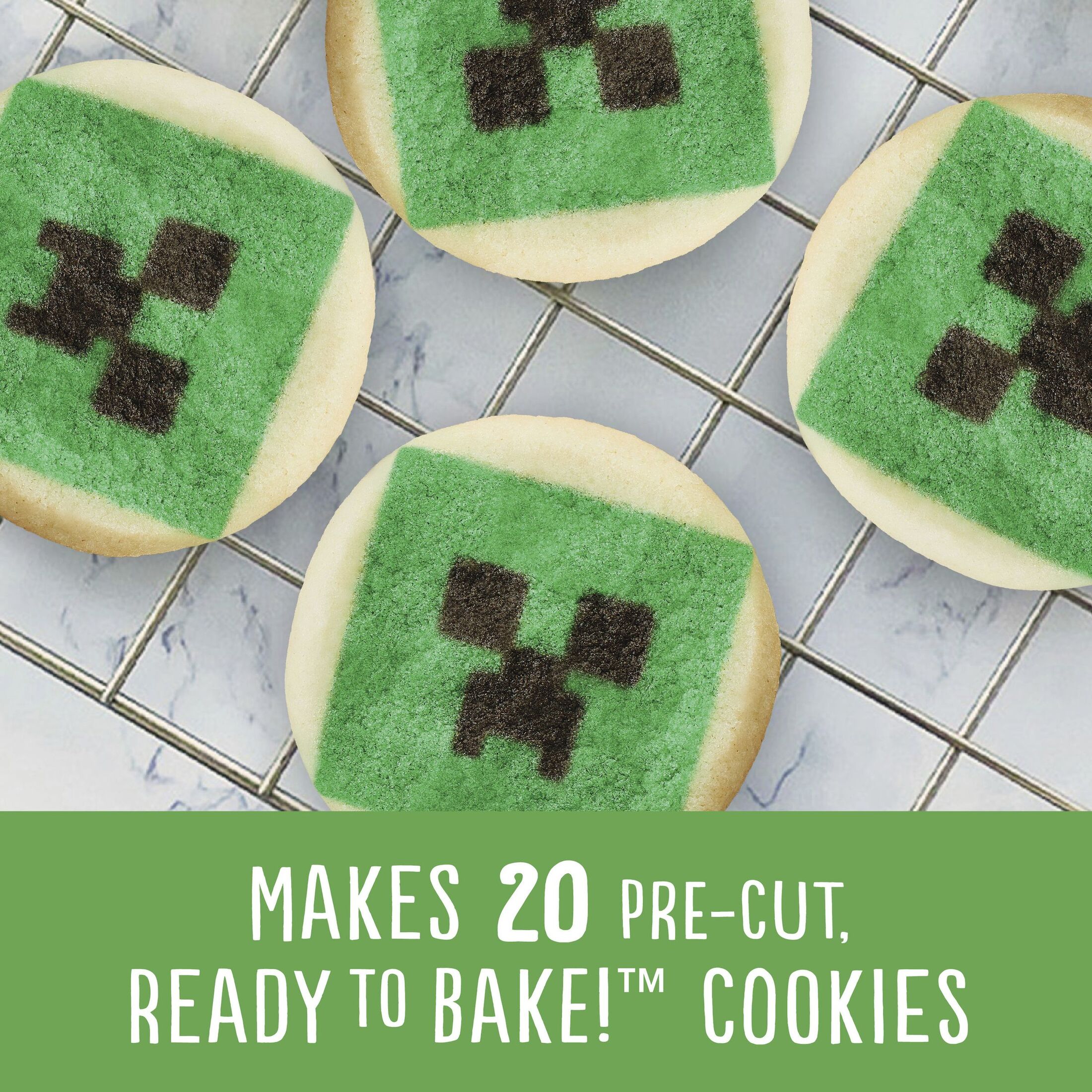 Pillsbury Ready to Bake Minecraft Shape Sugar Cookie Dough, 20 Pre-Cut Cookies, 9.1 oz thumbnail 4