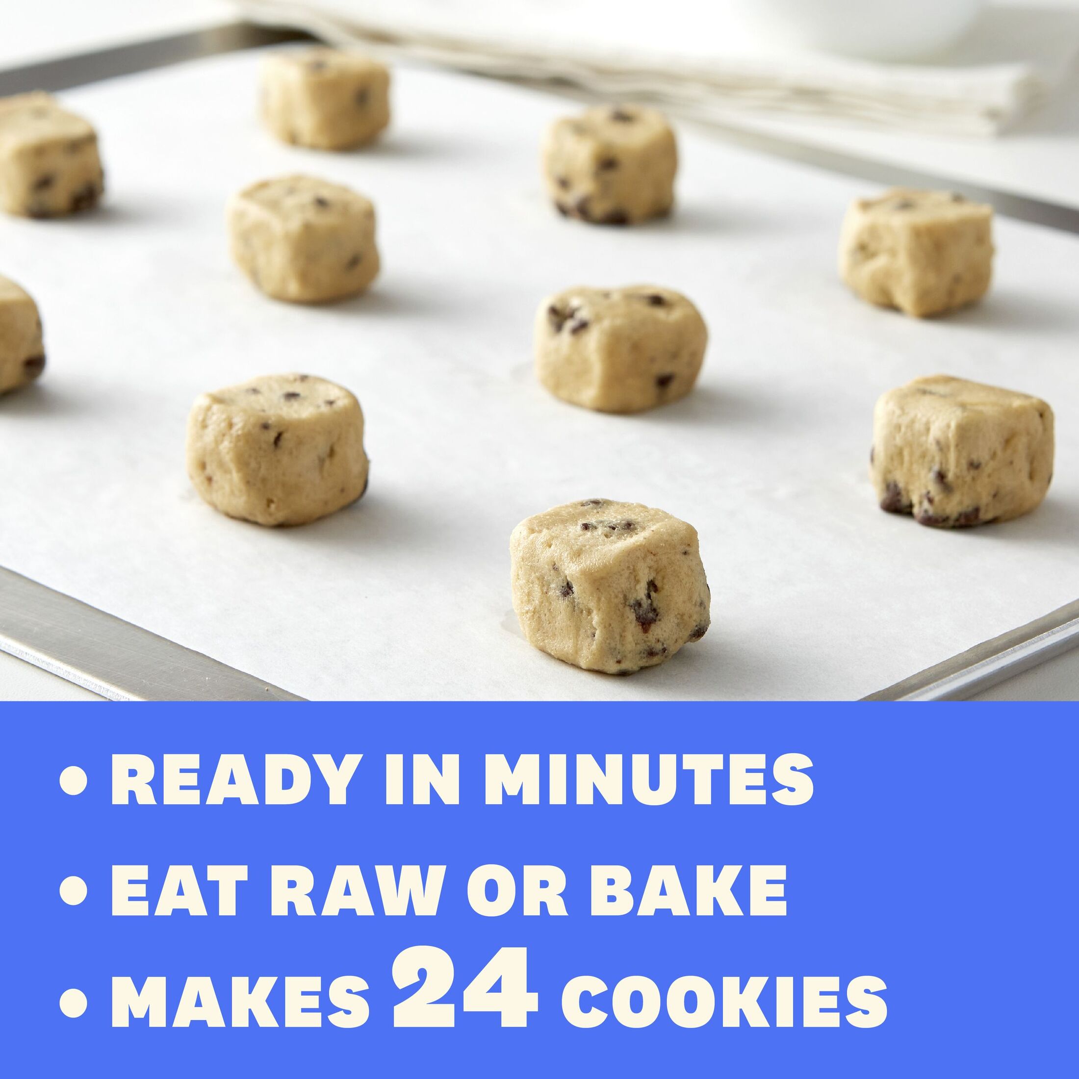 Pillsbury Ready to Bake Refrigerated Chocolate Chip Cookie Dough, 24 Cookies, 16 oz thumbnail 3