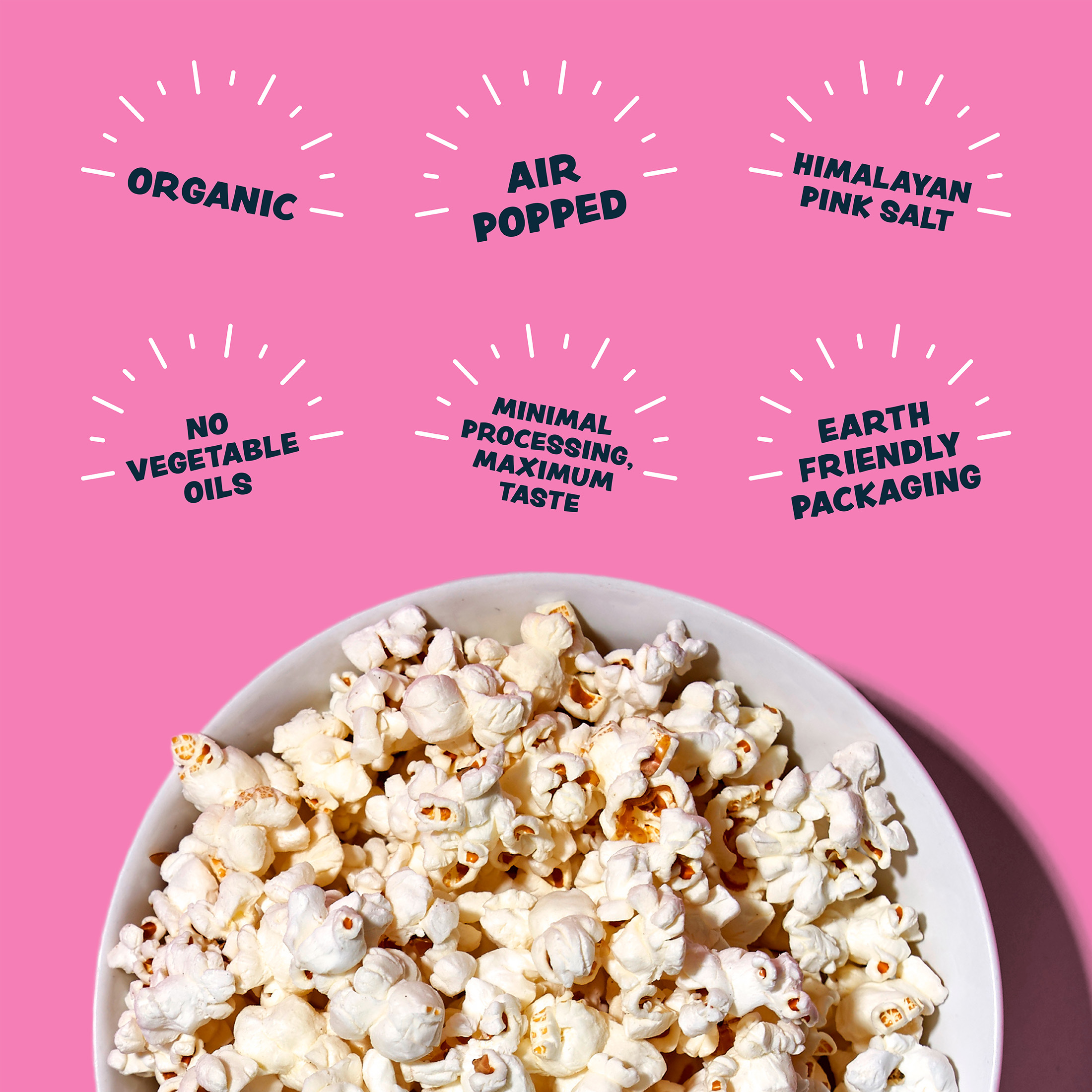 LesserEvil Organic Popcorn, Himalayan Pink, 4.6 oz thumbnail 3