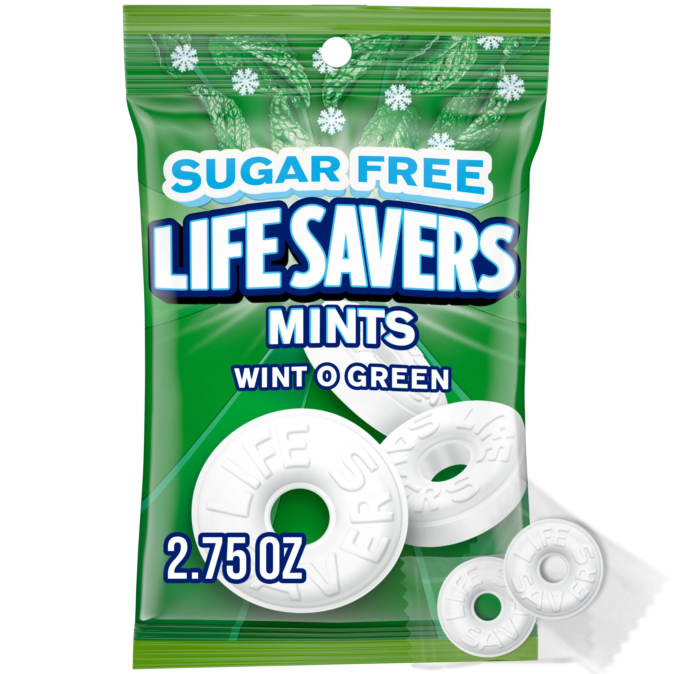 Life Savers Wint-O-Green Sugar Free Breath Mints Hard Candy - 2.75 oz