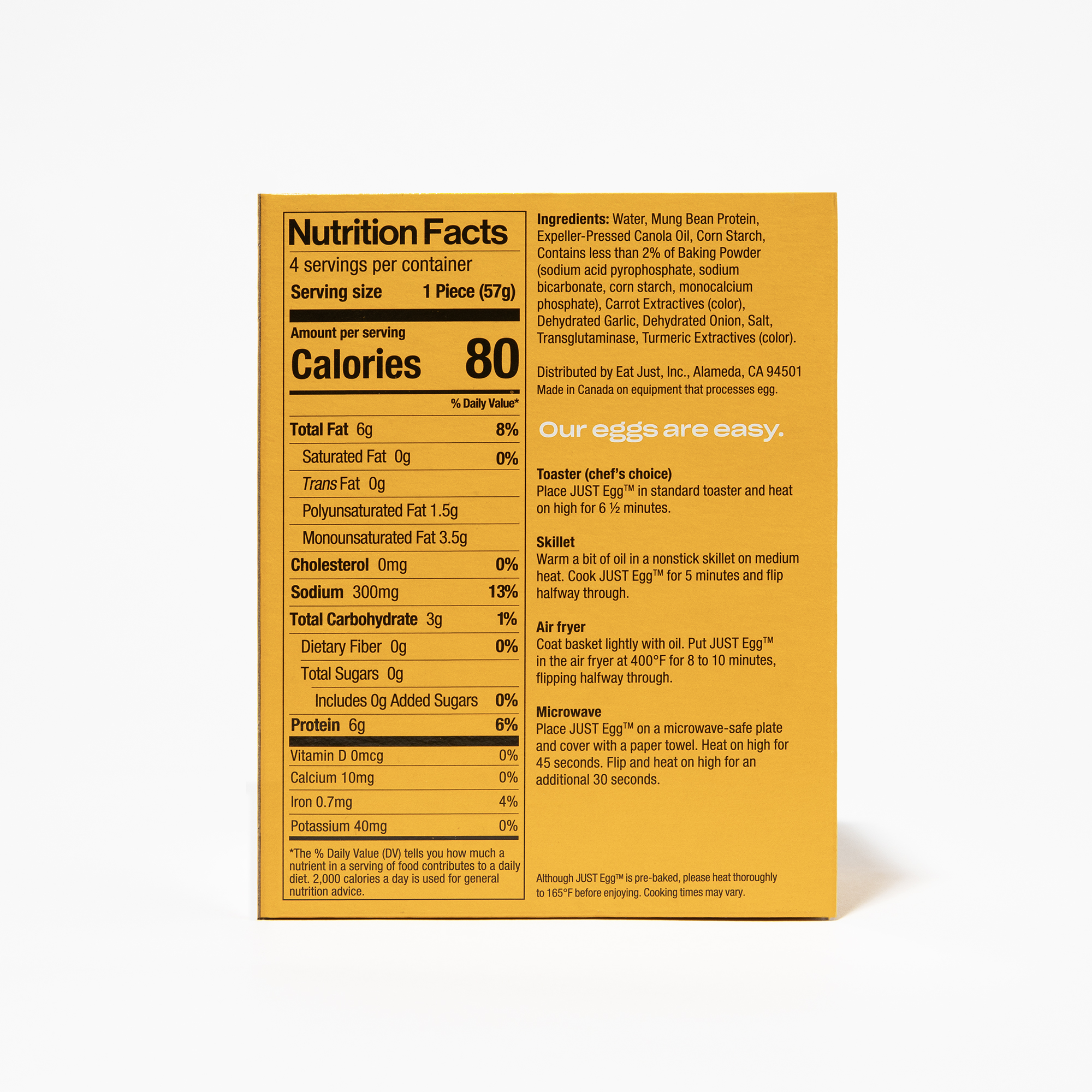 Just Egg Folded, Plant-Based Egg, Non-GMO, Egg-Free 4 Count, 8 oz thumbnail 3