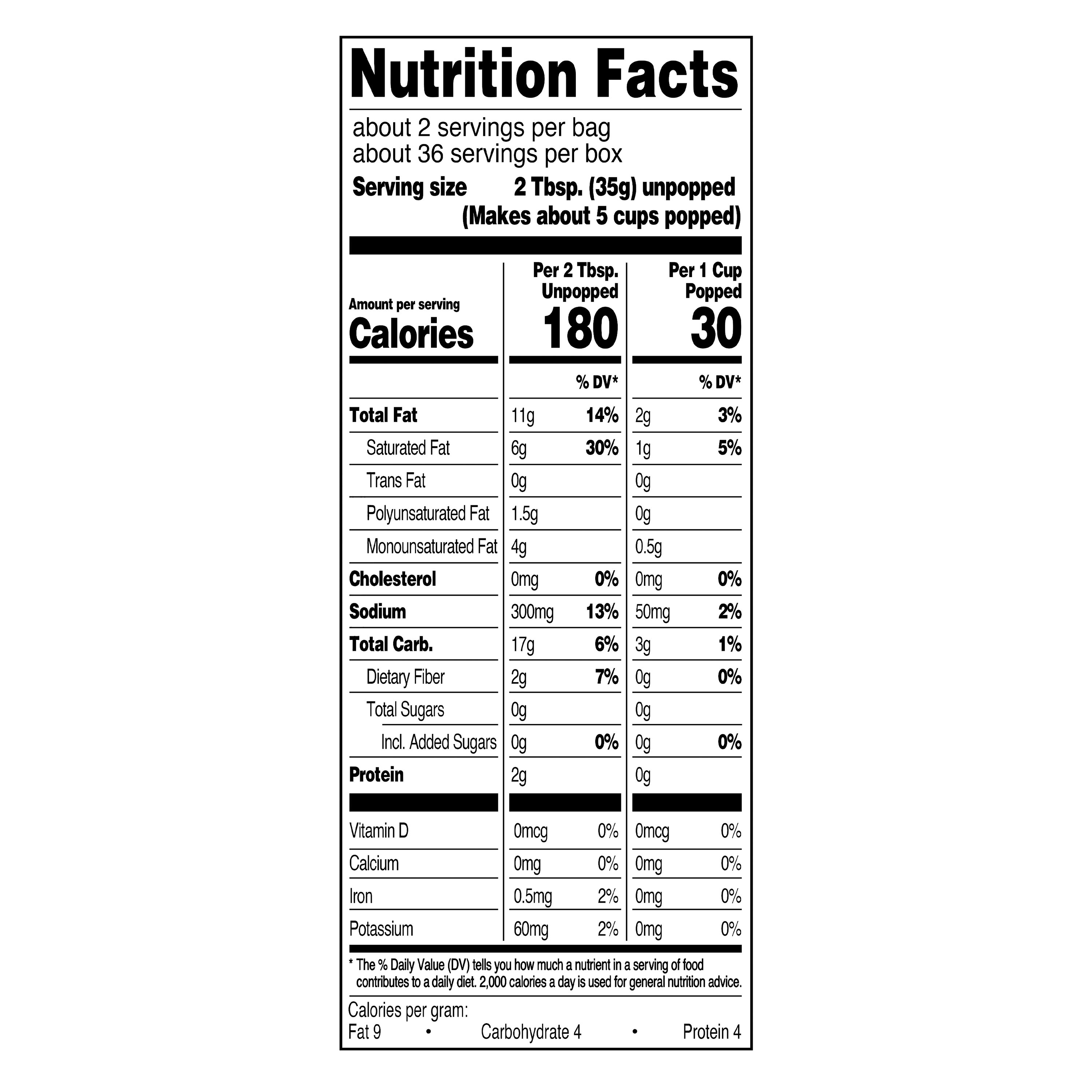 Great Value Extra Butter Flavored Microwave Popcorn, 18 count, 2.55 oz Bags thumbnail 2