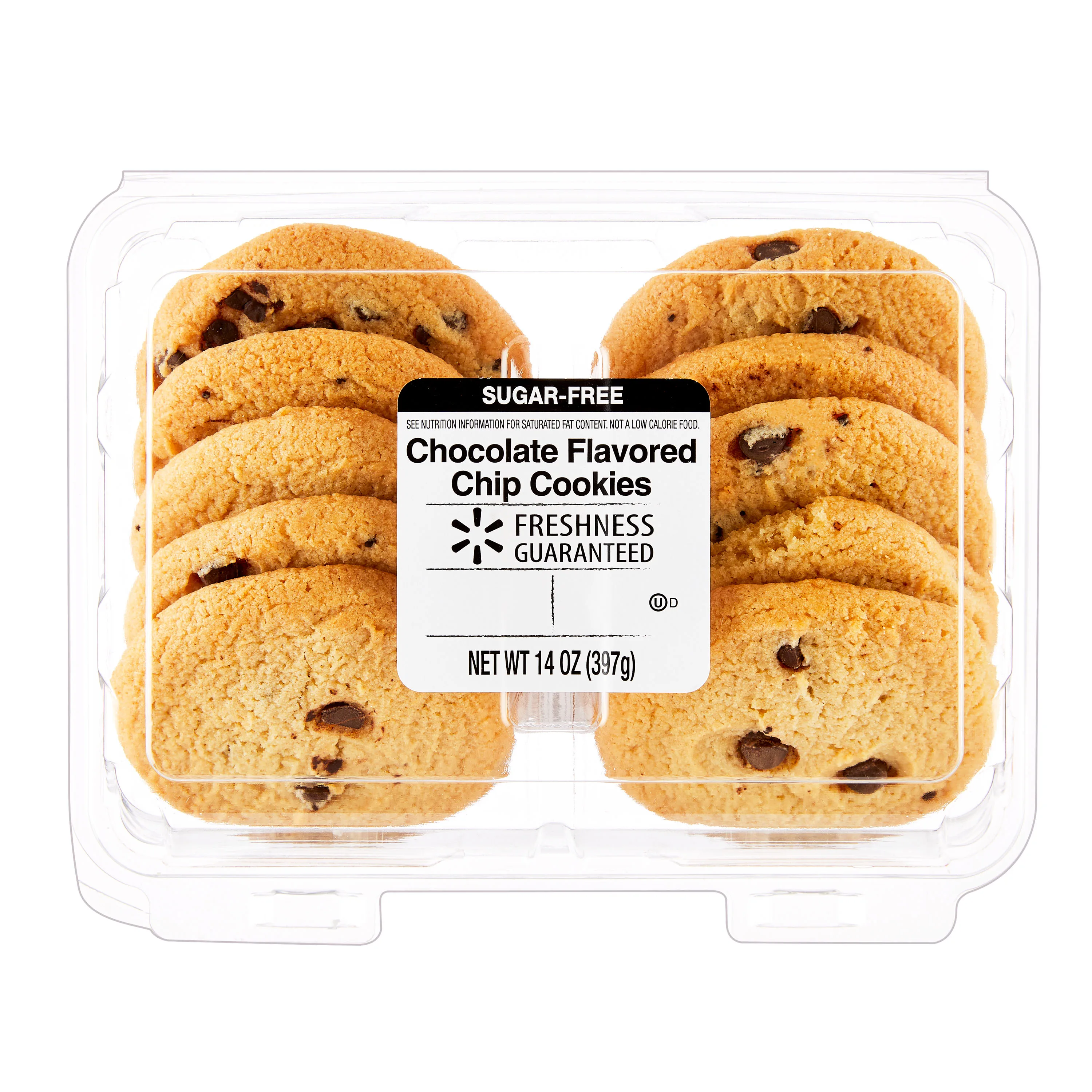 Freshness Guaranteed Sugar Free Chocolate Flavored Chip Bakery Cookies, 14  oz, 10 Count, Baked