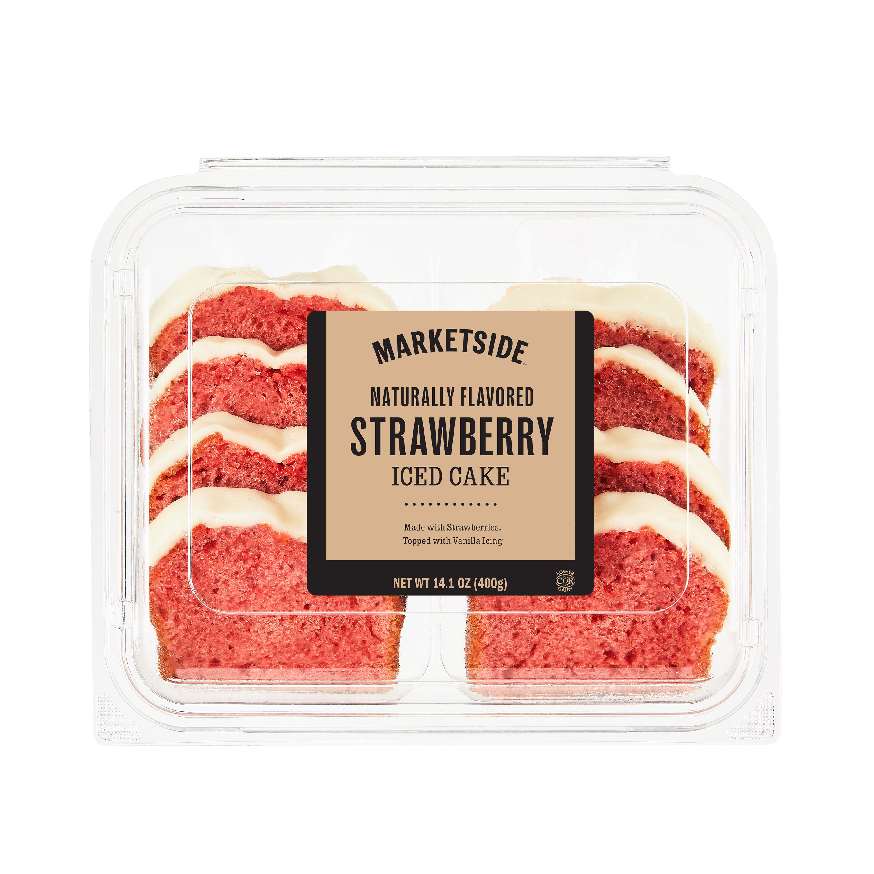 Marketside Iced Strawberry Sliced Loaf Cake, 14 oz, 8 Count