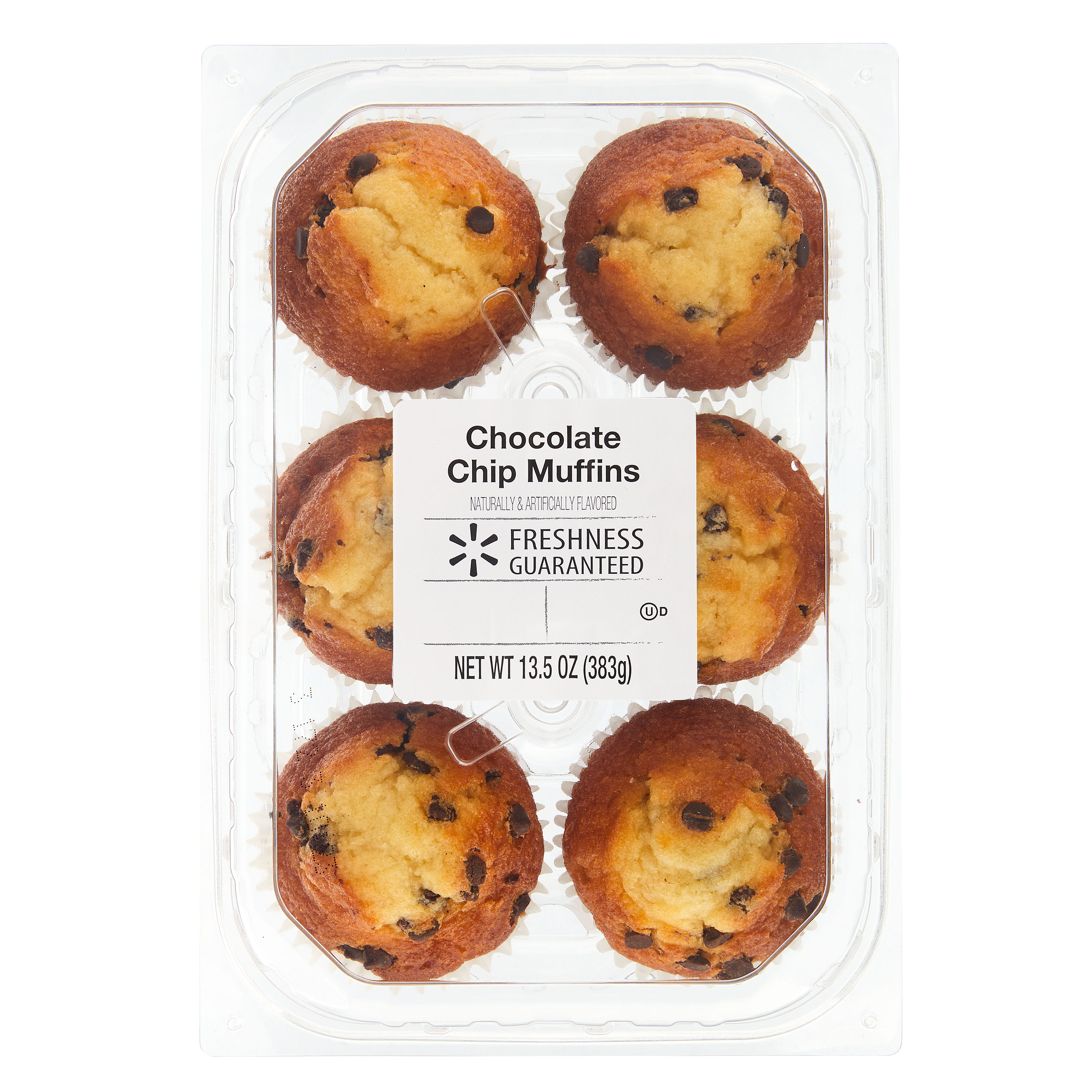 Freshness Guaranteed Chocolate Chip Muffins, 13.5 oz Clamshell, 6 Count