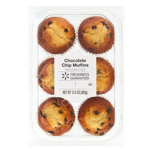 Freshness Guaranteed Chocolate Chip Muffins, 13.5 oz Clamshell, 6 Count