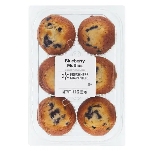 Freshness Guaranteed Blueberry Muffins, 13.5 oz Clamshell, 6 Count