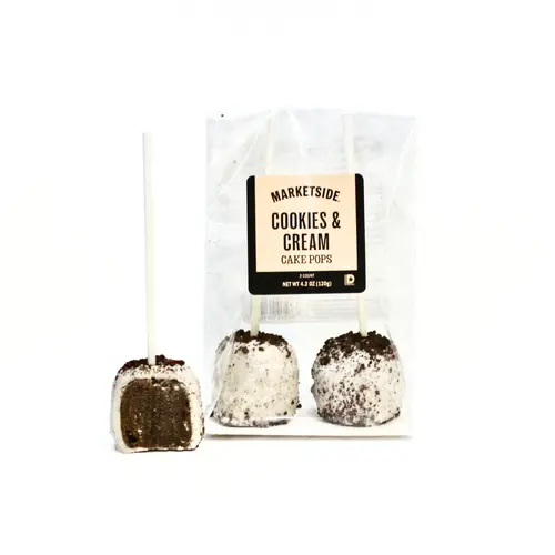 Marketside Cookies & Cream Flavored Cake Pops, Ready to Eat, 2 Count per Pack