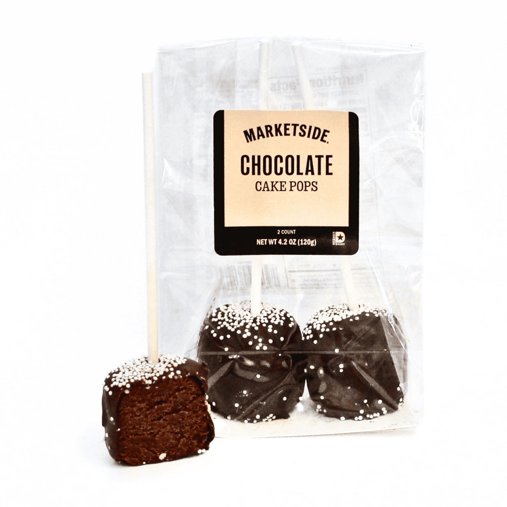 Marketside Chocolate Flavored Cake Pops, Ready to Eat, 2 Count per Pack