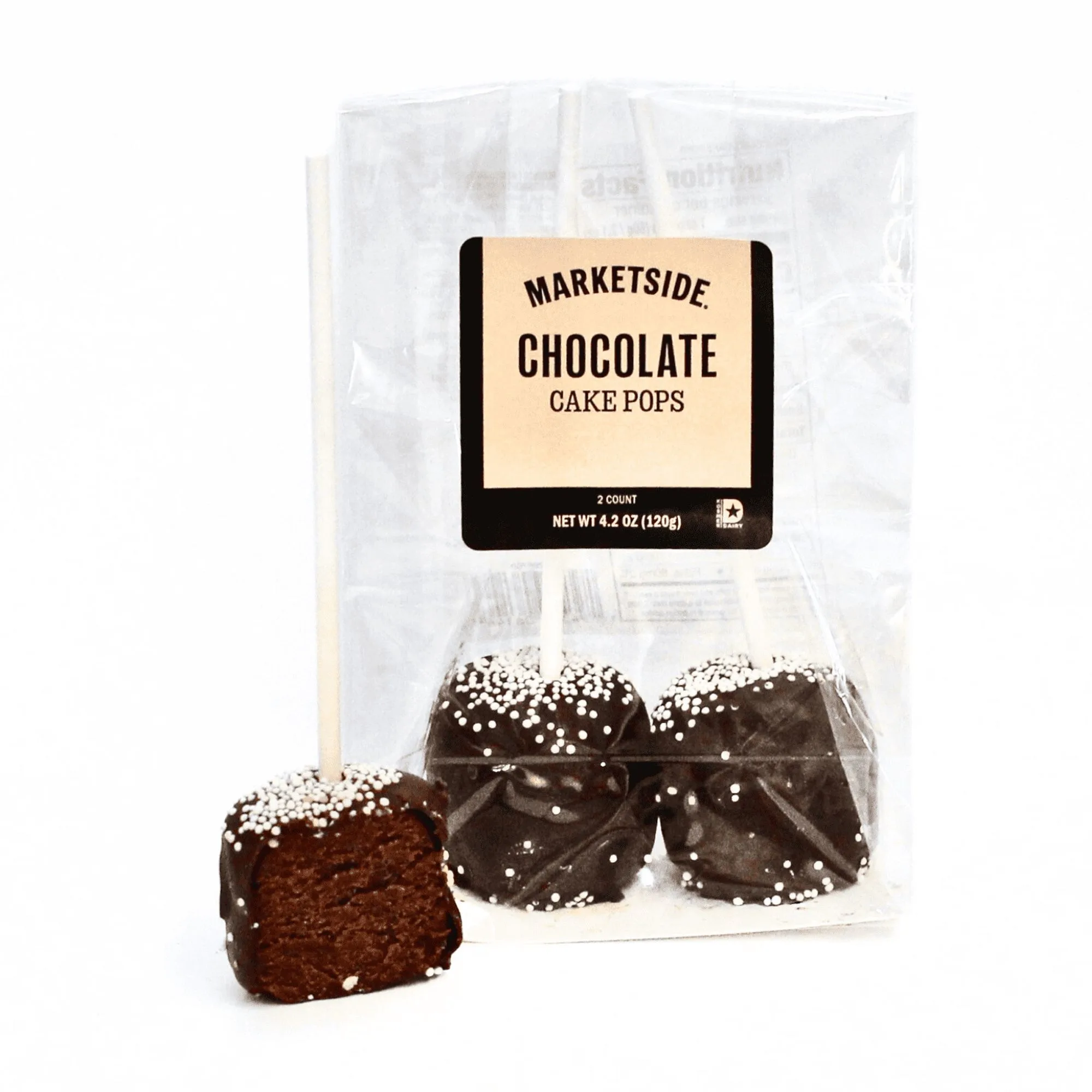 Marketside Chocolate Flavored Cake Pops, Ready to Eat, 2 Count per Pack