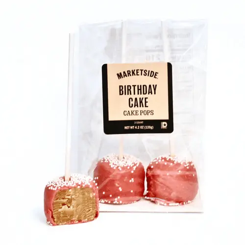 Marketside Birthday Cake Flavored Cake Pops, Ready to Eat, 2 Count per Pack