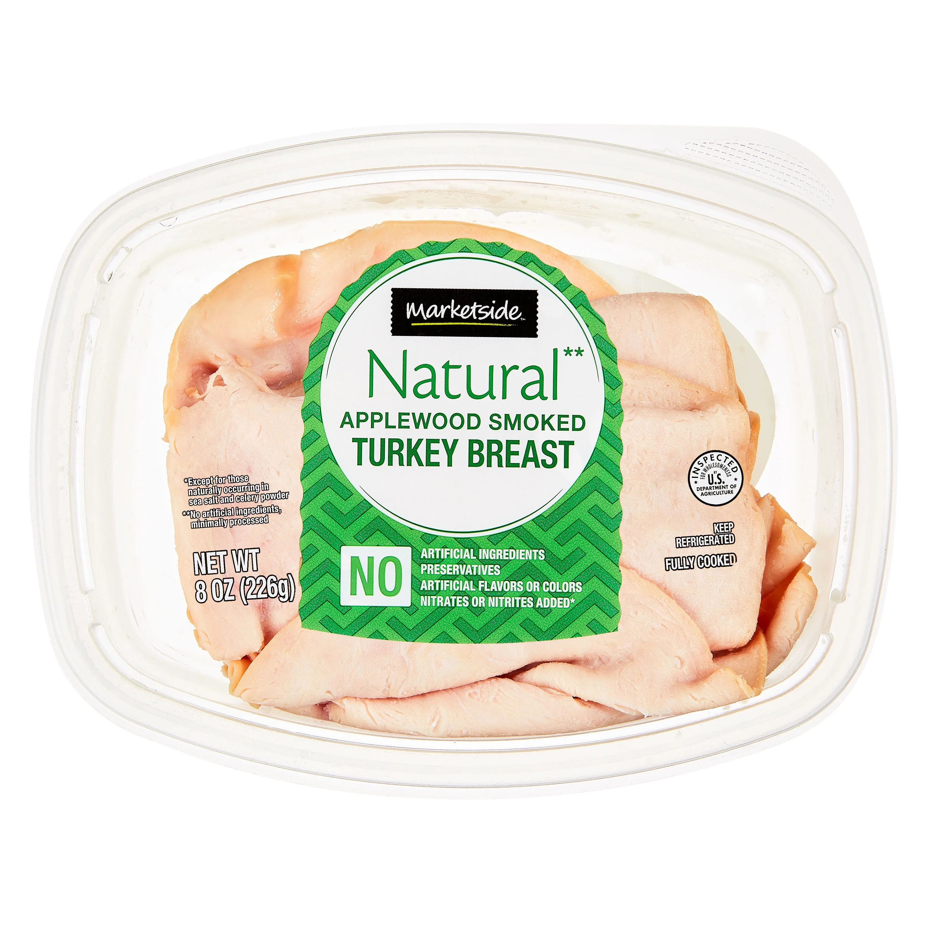 Marketside Natural Sliced Applewood Smoked Turkey Breast, 8 oz