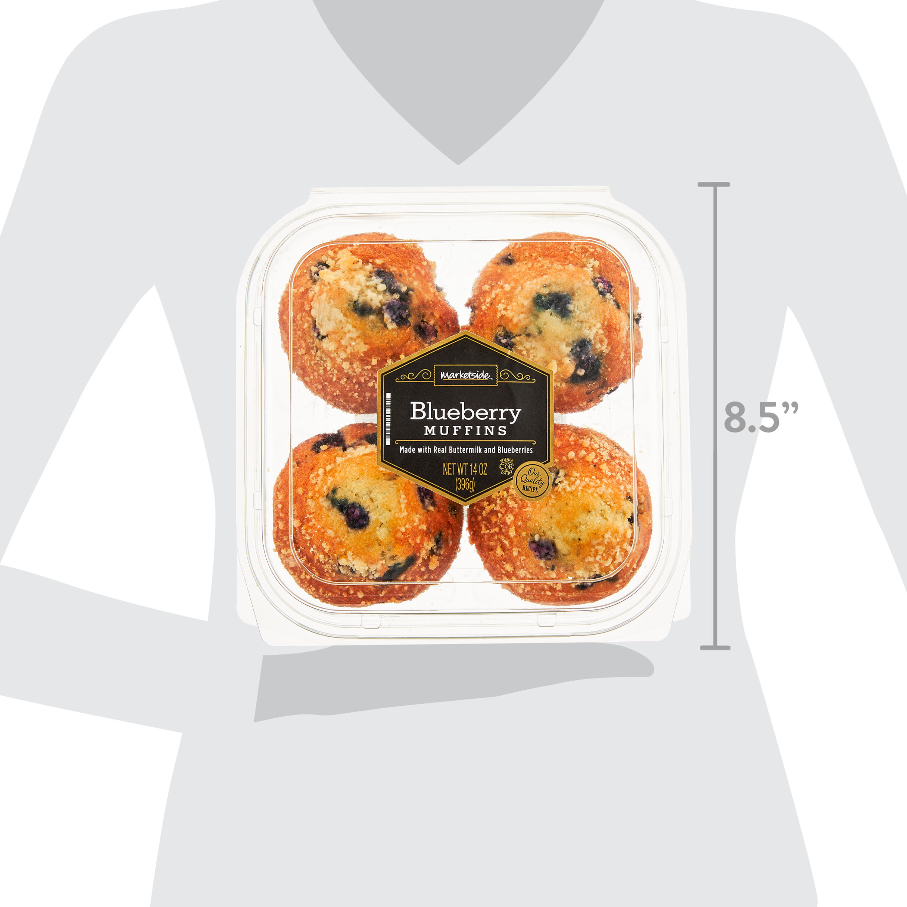 Marketside No Sugar Added Blueberry Streusel Baked Muffins, 14 oz, 4 Count thumbnail 4