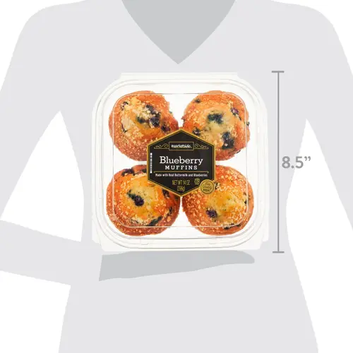 Marketside No Sugar Added Blueberry Streusel Baked Muffins, 14 oz, 4 Count thumbnail 4