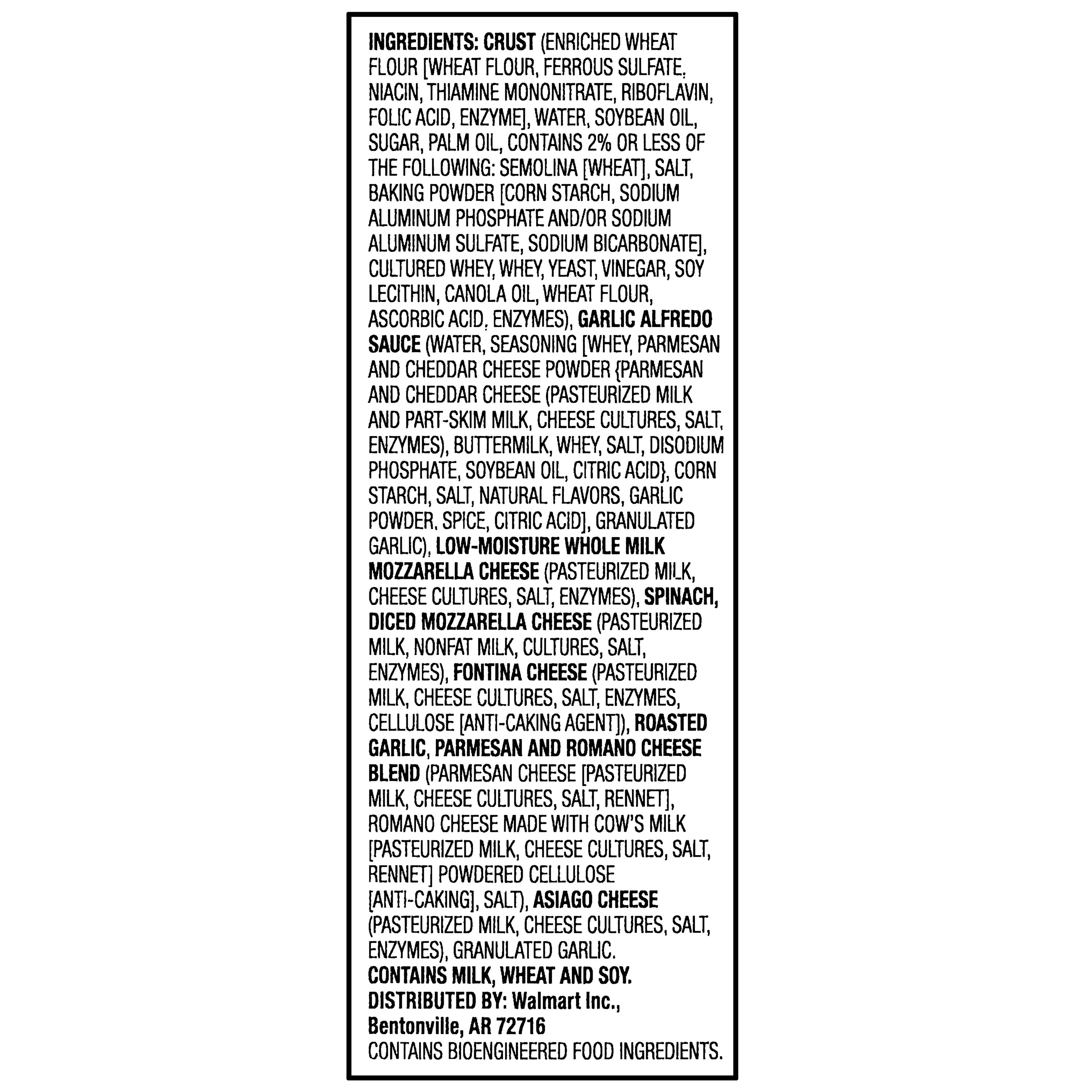 Great Value Thin and Crispy Crust Spinach Alfredo Pizza, 17.45 oz (Frozen) thumbnail 4