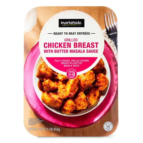 Marketside Ready To Heat Entree Grilled Chicken Breast with Butter Masala Sauce, 16 oz