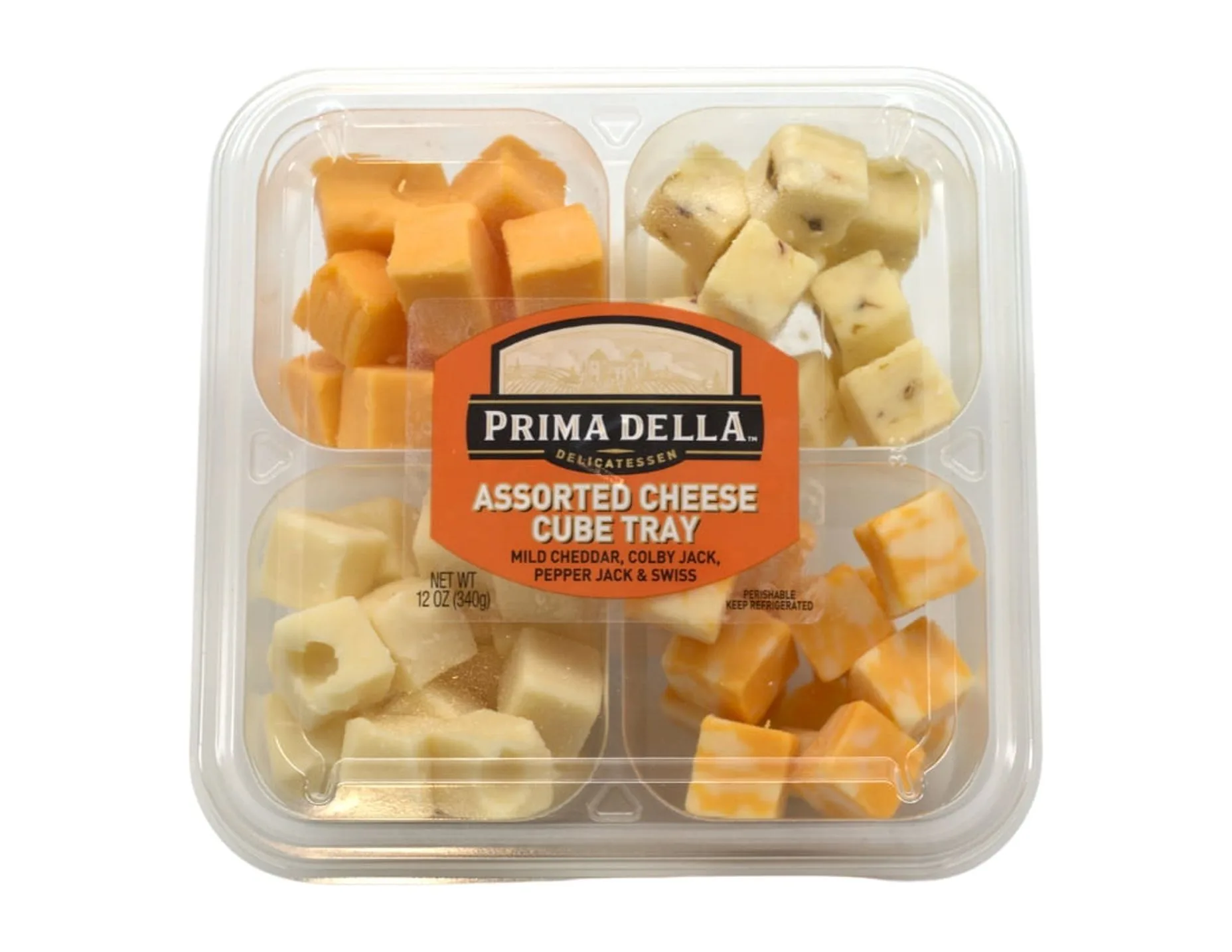 Prima Della Assorted Cheese Cube Tray, 12 oz (Fresh, Plastic Cup)