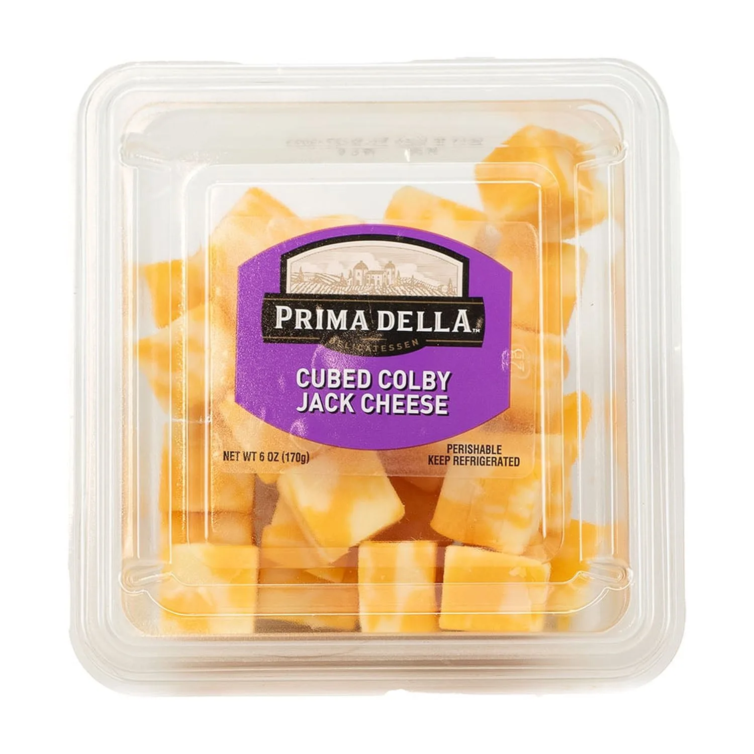 Prima Della Cubed Colby Jack Cheese Cup, 6 oz (Fresh, Plastic Cup)