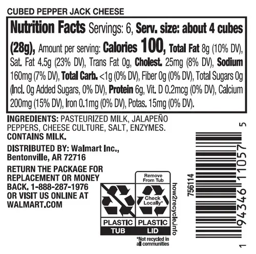 Prima Della Cubed Pepper Jack Cheese Cup, 6 oz (Fresh, Plastic Cup) thumbnail 4