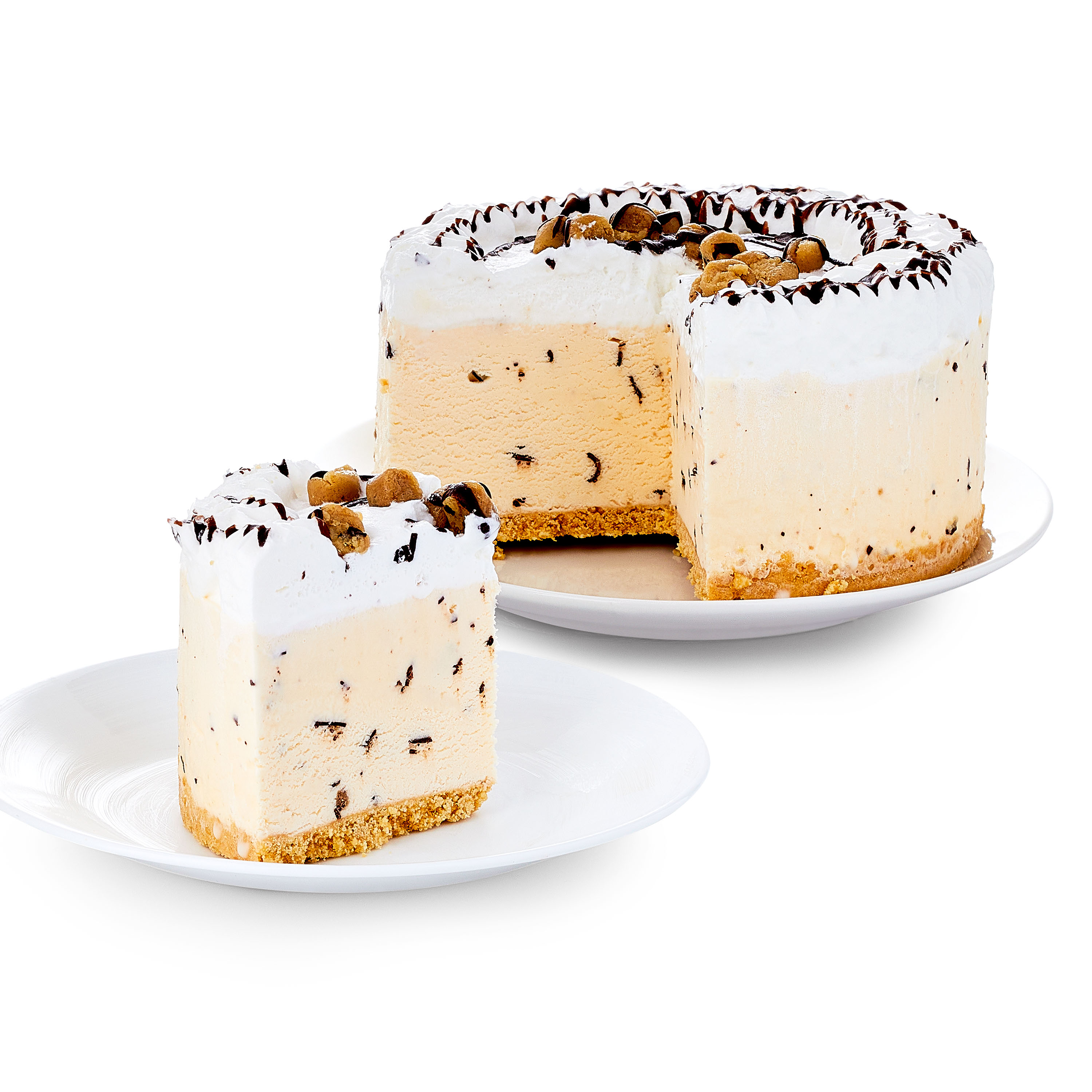 Marketside Cookie Dough Ice Cream Cake, Vanilla Ice Cream with Cookie Dough Pieces and Chocolate Chunks, Whipped Icing, 34 fl oz thumbnail 3