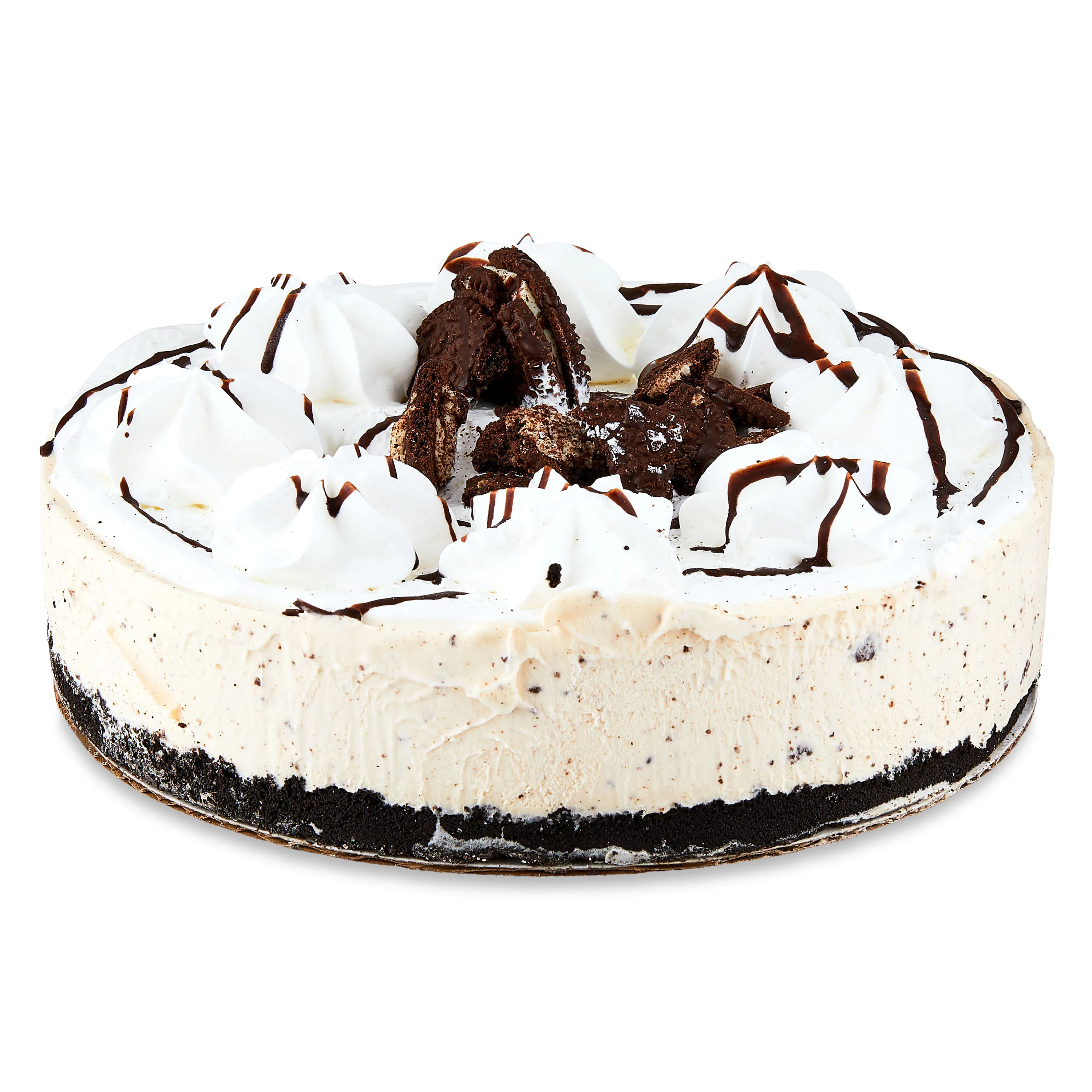 Marketside Cookies and Cream Ice Cream Cake, Vanilla Ice Cream with Cookie Pieces, Serves 10, 30oz